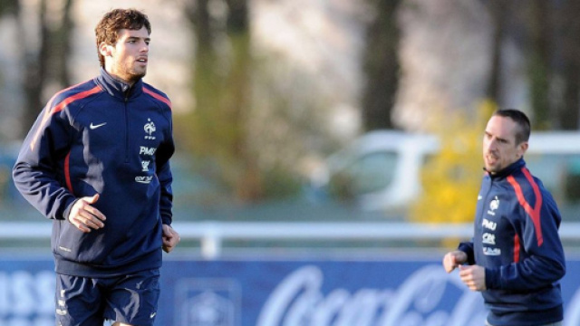 Yoann Gourcuff et Franck Rib&eacute;ry en &eacute;quipe de France. (cr&eacute;dit Twitter)