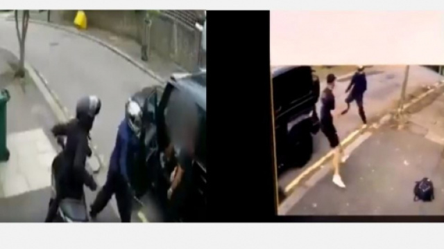 Kolasinac fait face &agrave; deux braqueurs - Source : capture d'&eacute;cran, Twitter