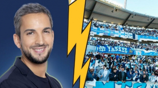 Thibaud V&eacute;zirian en clash avec un groupe de supporters de l'OM - Source : capture d'&eacute;cran, Youtube