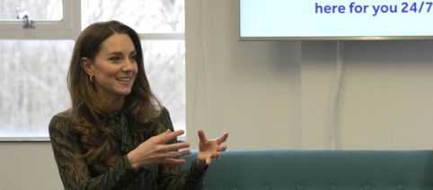 Kate Middleton visits Shout, a mental health support line for struggling adults