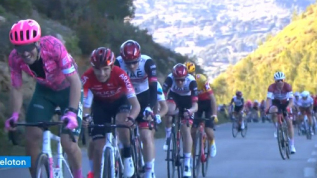 Alberto Bettiol all'attacco al Gp la Marseillaise, corsa d'apertura del ciclismo in Francia