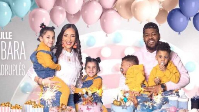 La famille Bambara des quadruplets : Des probl&egrave;mes s&eacute;rieux de scolarisation des enfants - Source : TFX