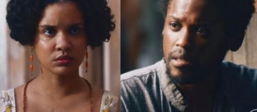 Zayla e Guebo em 'Nos Tempos do Imperador' (Fotomontagem/Reprodu&ccedil;&atilde;o/TV Globo)