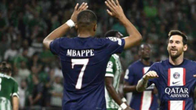 Messi ravi de jouer avec Mbapp&eacute; au PSG. (cr&eacute;dit Twitter)