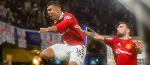 Casemiro marcou nos acr&eacute;scimos (Cr&eacute;dito: redes sociais do Manchester).