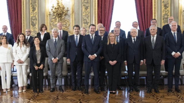 Governo Meloni nel giorno del giuramento.