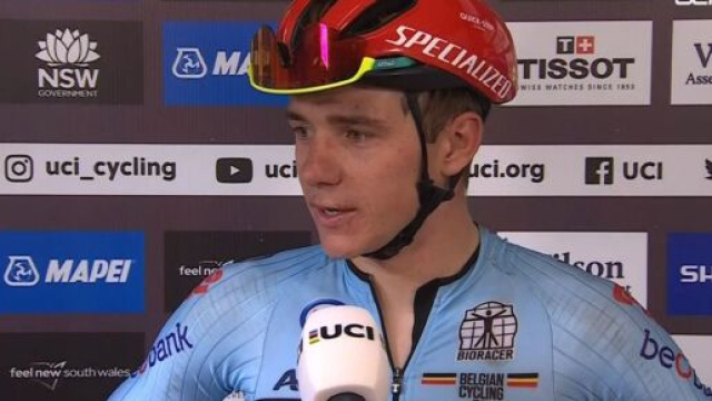 Il campione del mondo di ciclismo Remco Evenepoel.