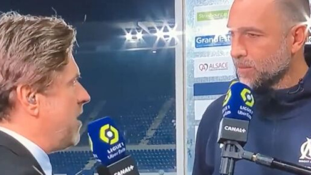 Igor Tudor agac&eacute; par la d&eacute;faite de l'OM et une question d'un journaliste de Canal+. (cr&eacute;dit capture C+)