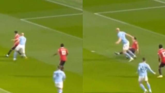 Haaland en feu face &agrave; Manchester United ce dimanche. (cr&eacute;dit Twitter)