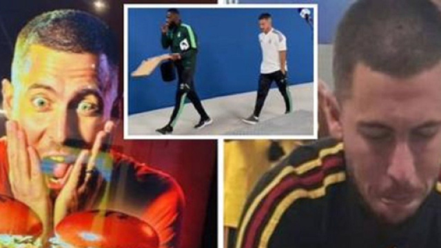 Antonio R&uuml;diger quitte Bernabeu en avalant une pizza, Hazard le suit, la vid&eacute;o buzze (capture YouTube)