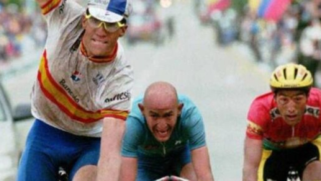 Miguel Indurain e Marco Pantani al Mondiale di ciclismo di Duitama