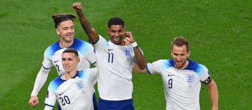 Saka marcou dois na vit&oacute;ria da Inglaterra (Reprodu&ccedil;&atilde;o/Twitter/@England)