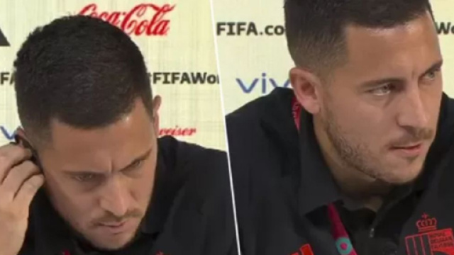 'Ce n&rsquo;est pas vrai', la question d'un journaliste marocain qui n&rsquo;a pas plu &agrave; Eden Hazard (capture YouTube)