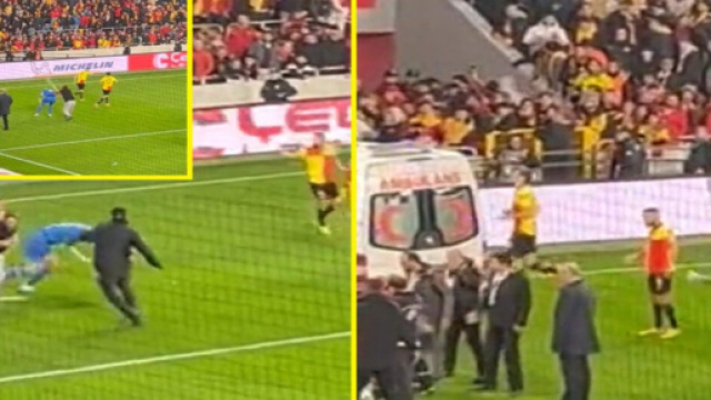 En Turquie un supporter agresse un gardien de but Source : Capture Twitter