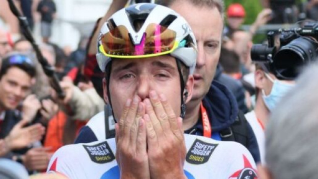 Il Campione del Mondo di ciclismo Remco Evenepoel.