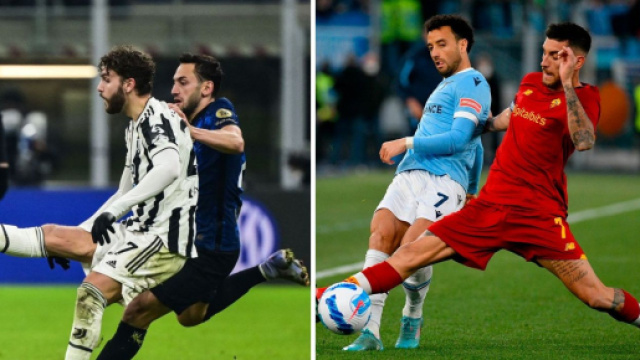 Nella giornata di oggi si giocheranno due derby, quello d'Italia tra Juventus ed Inter e quello della Capitale tra Roma e Lazio