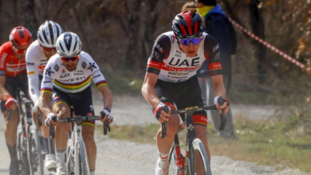 Ciclismo, il campione della UAE Tadej Pogačar.