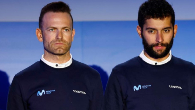 Ciclismo: Fernando Gaviria alla presentazione del Team Movistar insieme a Rojas.