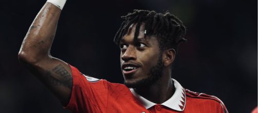 Fred fez o terceiro do United (cr&eacute;dito: redes sociais do Manchester United)