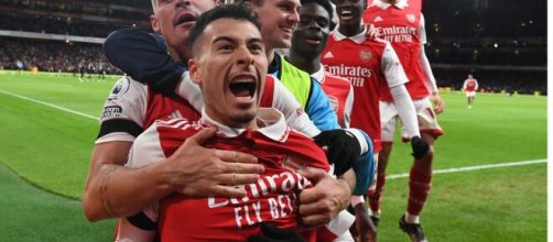 Gabriel Martinelli marcou o segundo do Arsenal (cr&eacute;dito: redes sociais do Arsenal).