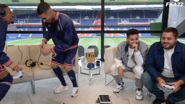 Mbapp&eacute; et Hakimi r&eacute;unis sur la chaine Twitch de Gotaga. (cr&eacute;dit Gotaga TV)