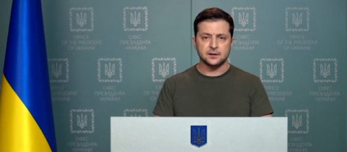 President of Ukraine Volodymyr Zelensky during a press conference.