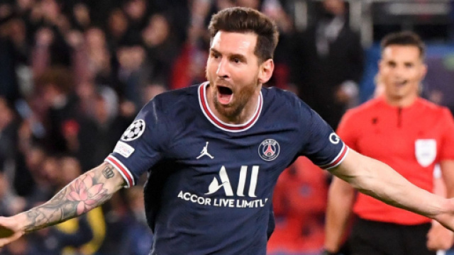 Messi n'a marqu&eacute; que cinq petits buts en L1. Cr&eacute;dits : photo twitter.