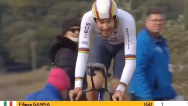 Filippo Ganna impegnato all'Etoile de Besseges