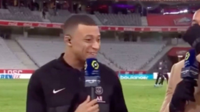 Kylian Mbapp&eacute; amus&eacute; par la question de Thierry Henry sur Hatem Ben Arfa. (cr&eacute;dit Twitter)