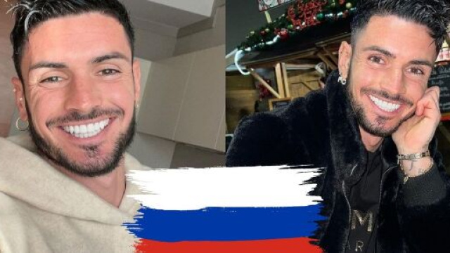 La r&eacute;action de R&eacute;my Cabella quand on lui parle du logo de la Russie (captures YouTube)