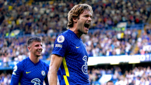Chelsea, esultanza di Marcos Alonso.