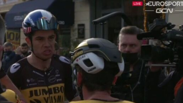 Wout van Aert deluso all'arrivo della Milano - Sanremo