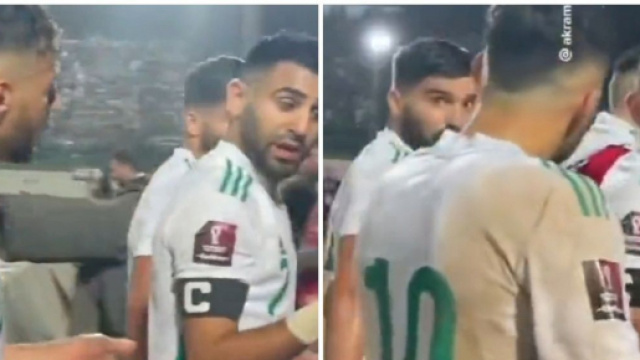 L'&eacute;change avec les micros entre Mahrez et Belaili fait parler (captures YouTube)