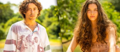 Jove e Juma em 'Pantanal'. (Fotomontagem)