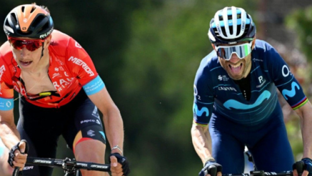 Dylan Teuns e Alejandro Valverde sul Muro di Huy