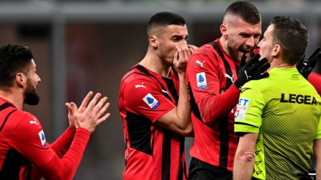 Ante Rebic, Giroud e Krunic, giocatori del Milan.