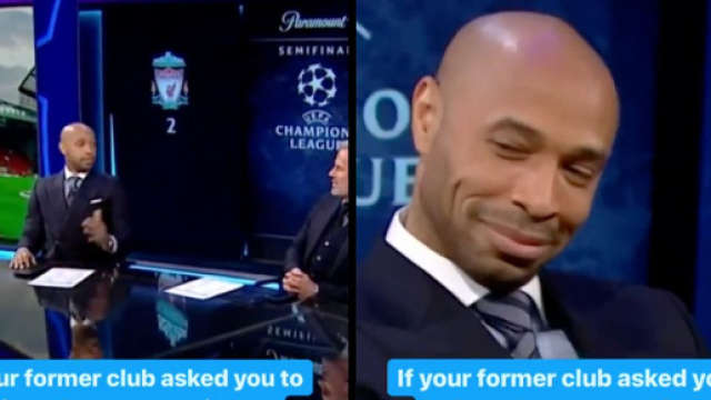 Thierry Henry en forme sur le plateau de CBS. (cr&eacute;dit Twitter)