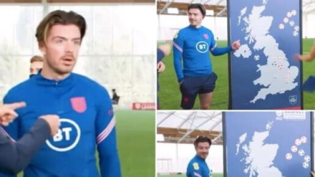 Grealish perdu au moment de dire d'o&ugrave; il vient en Angleterre. (cr&eacute;dit Give Me Sport)