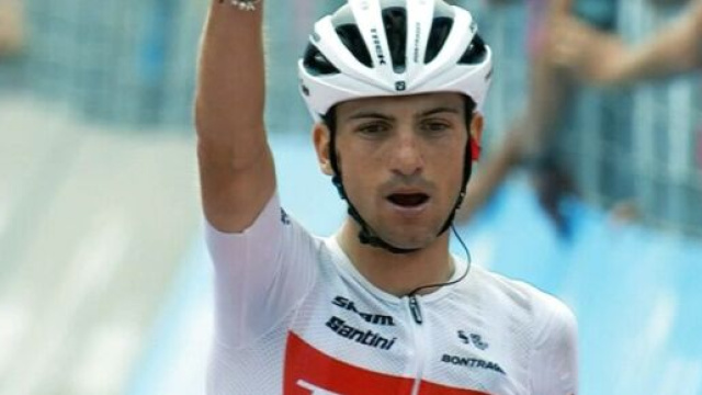 Giulio Ciccone vittorioso nella tappa di Cogne del Giro d'Italia.