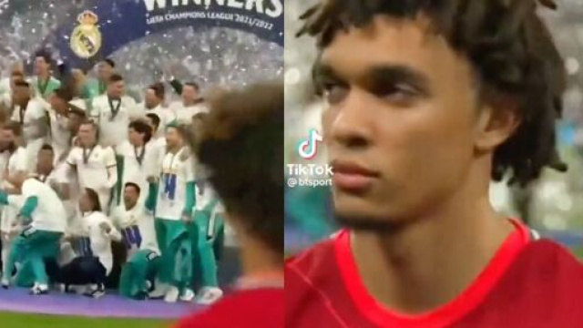 Alexander-Arnold triste de voir le Real Madrid soulever la Ligue des champions. (cr&eacute;dit Twitter)