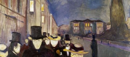 Edvard Munch&rsquo;s "Evening on Karl Johan" (Image source: Wikimedia Commons)