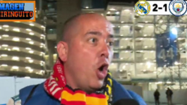 Un supporter du Real qui a quitt&eacute; le Bernabeu avant la fin du match fait le buzz (capture Twitter El Chiringuito)