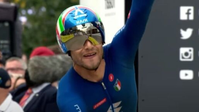Filippo Ganna, campione del mondo a cronometro.