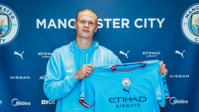 Haaland : Son premier jour en tant que joueur de Manchester City - Source : capture d'&eacute;cran, Twitter