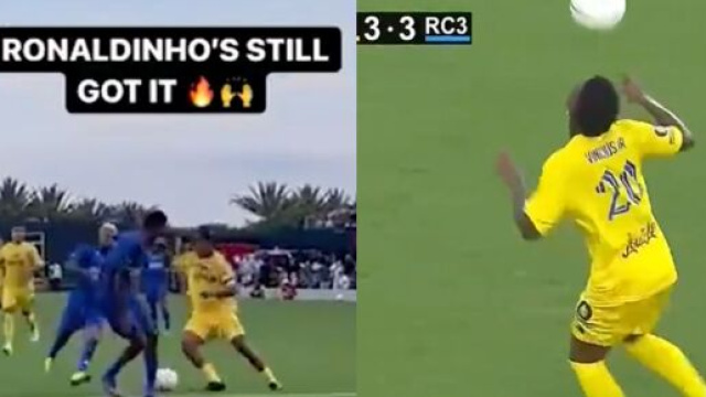 Ronaldinho et Vinicius Jr ont fait le show ce samedi soir &agrave; Miami. (cr&eacute;dit Twitter)