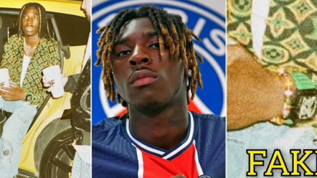 Moise Kean porte des montres de contrefa&ccedil;on, un site sp&eacute;cialis&eacute; balance (captures YouTube)