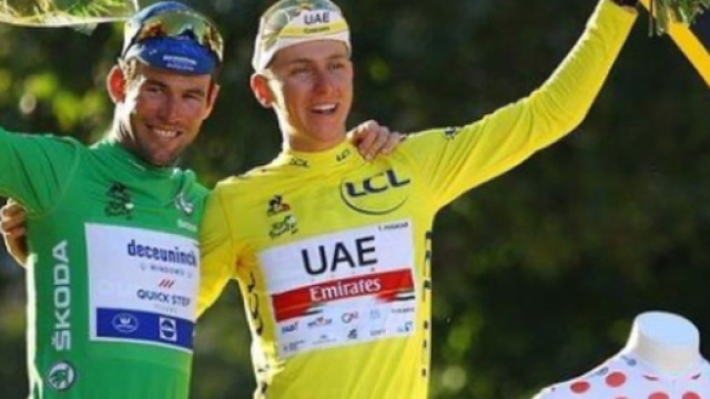 Mark Cavendish in maglia verde allo scorso Tour de France.