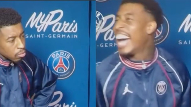 Presnel Kimpembe en grande forme lors d'une interview avec le PSG. (cr&eacute;dit capture PSG TV)
