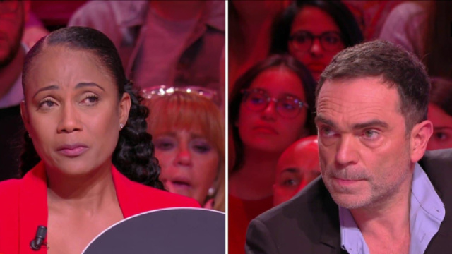 Christine Kelly de TPMP sur le plateau de BTP. Source : capture d&rsquo;&eacute;cran C8.