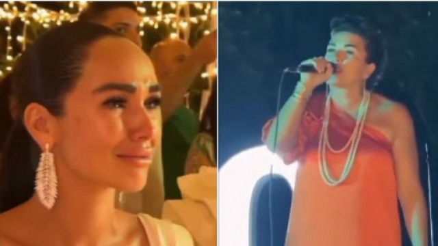 Sandra, la maman de Jazz Correia, a chant&eacute; pour ses 30 ans. Les internautes se sont moqu&eacute;s d'elle. Cr&eacute;dits : capture d'&eacute;cran.